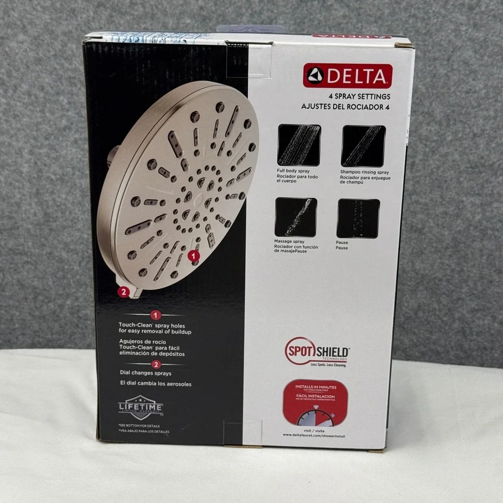 Delta 75444SN 4-Spray Brushed Nickel Shower Head with SpotShield Technology